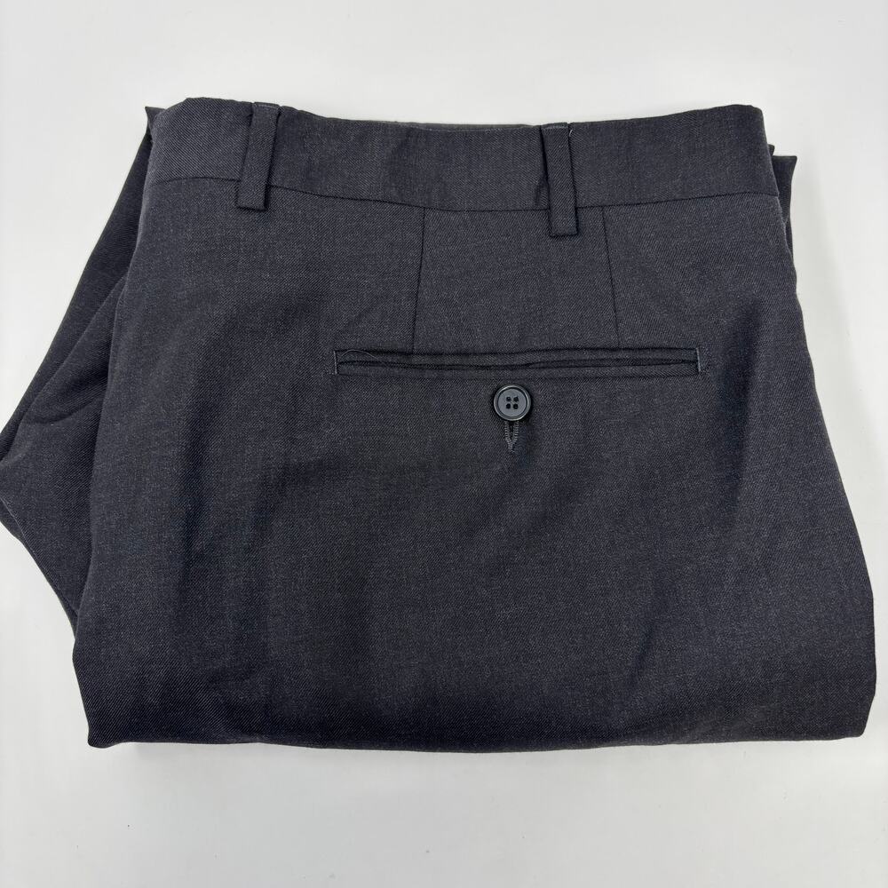 Santorelli Mens 38x27 Charcoal Gray Luxury Serge Made in Italy Dress Pants